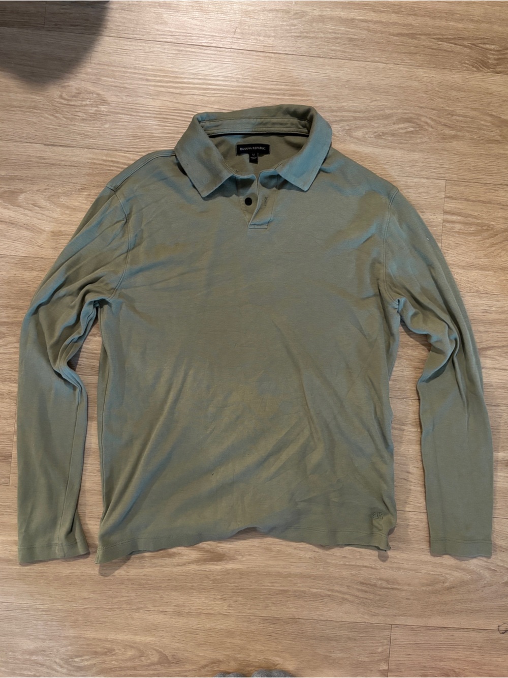 Banana Republic Green Long Sleeve Polo